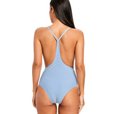 Ribbed Frilled Trim Cami Strap Swimsuit