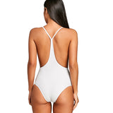 Ribbed Frilled Trim Cami Strap Swimsuit
