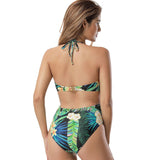 Cut Out Tropical Print Monokini Swimsuit